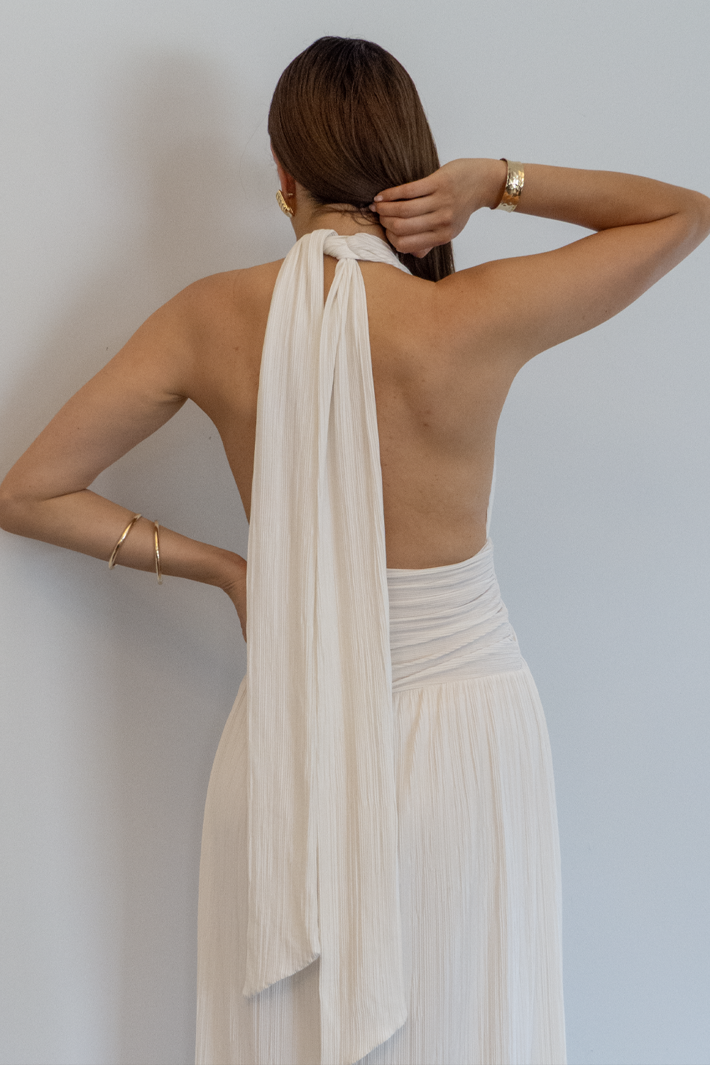 Desiree Halter Gown White