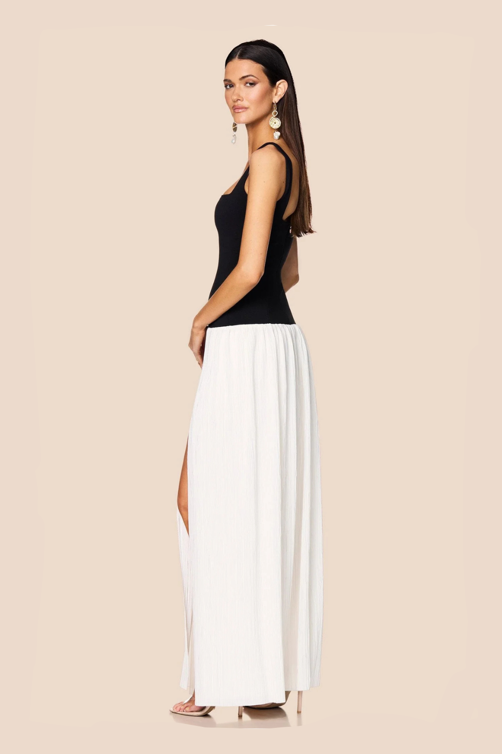Desiree Square Neck Maxi Black/White