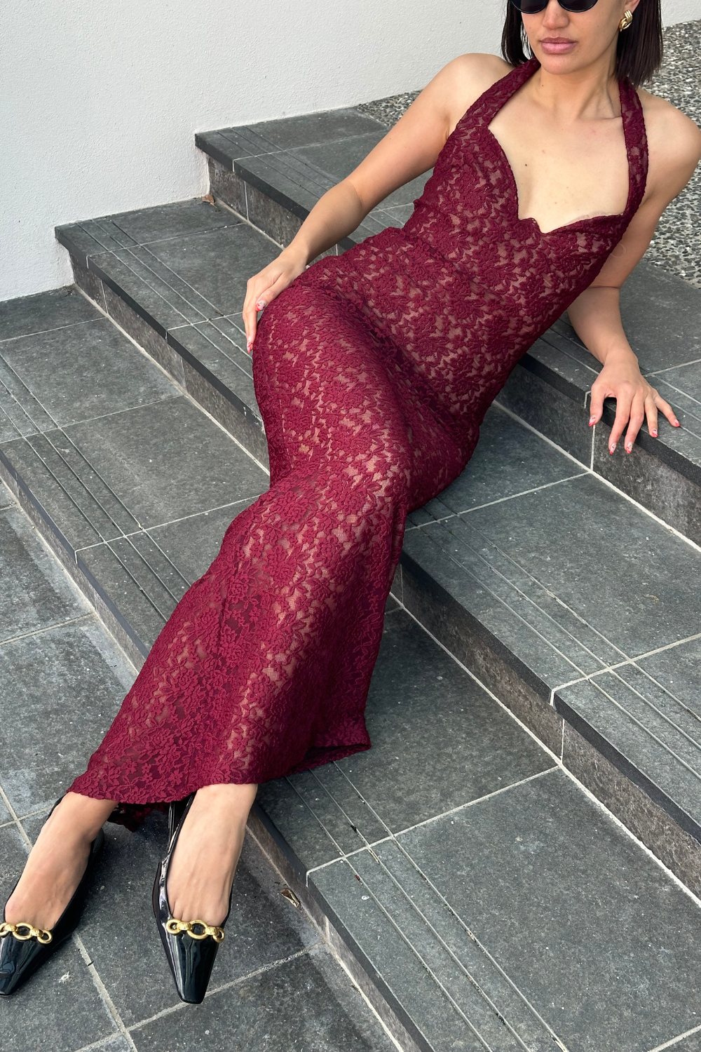 nookie burgundy dress Bailey Gown