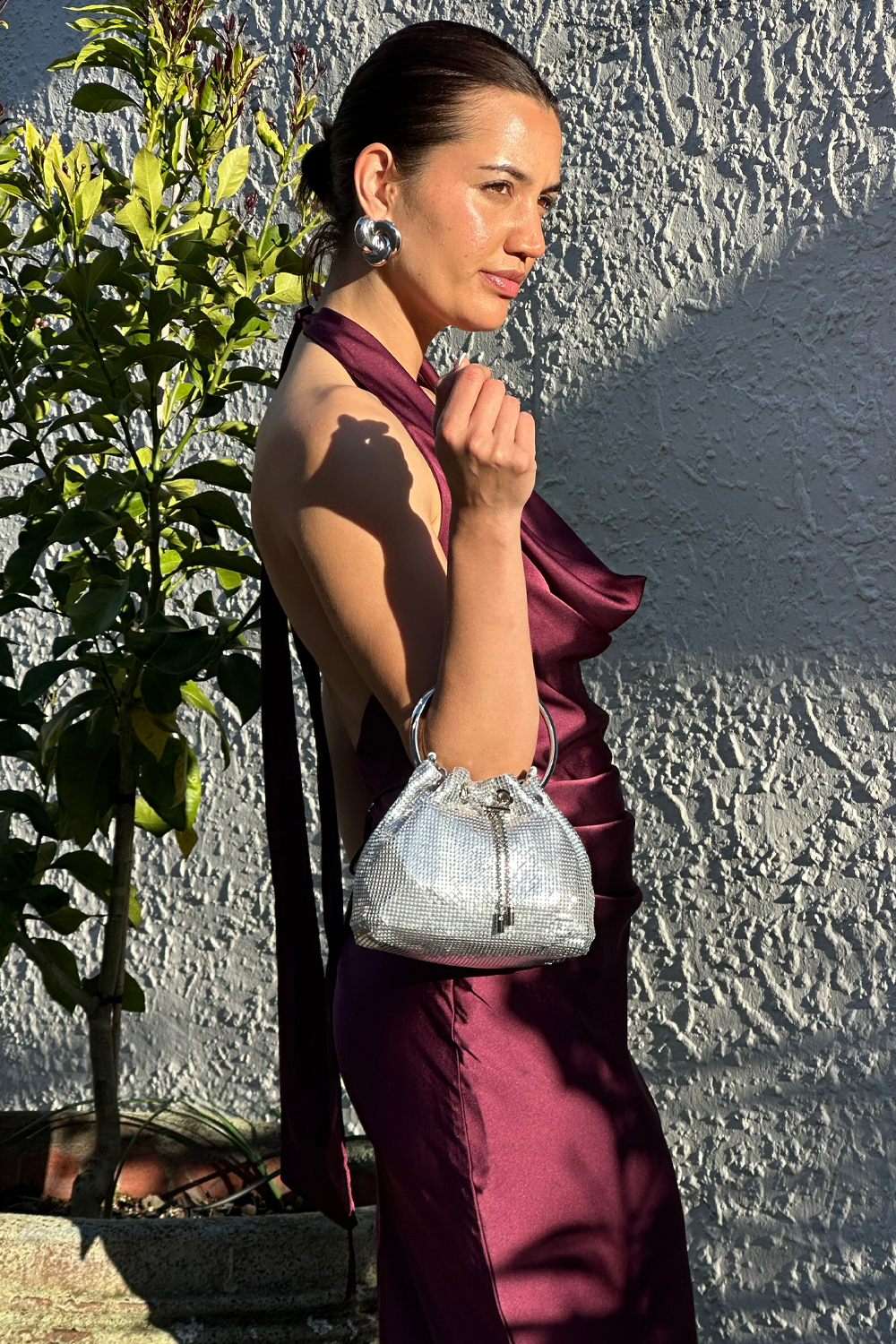 Penelope Cowl Neck Gown Mulberry