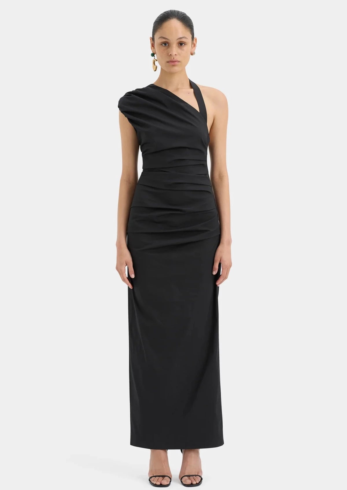 Giacomo Gathered Gown Black