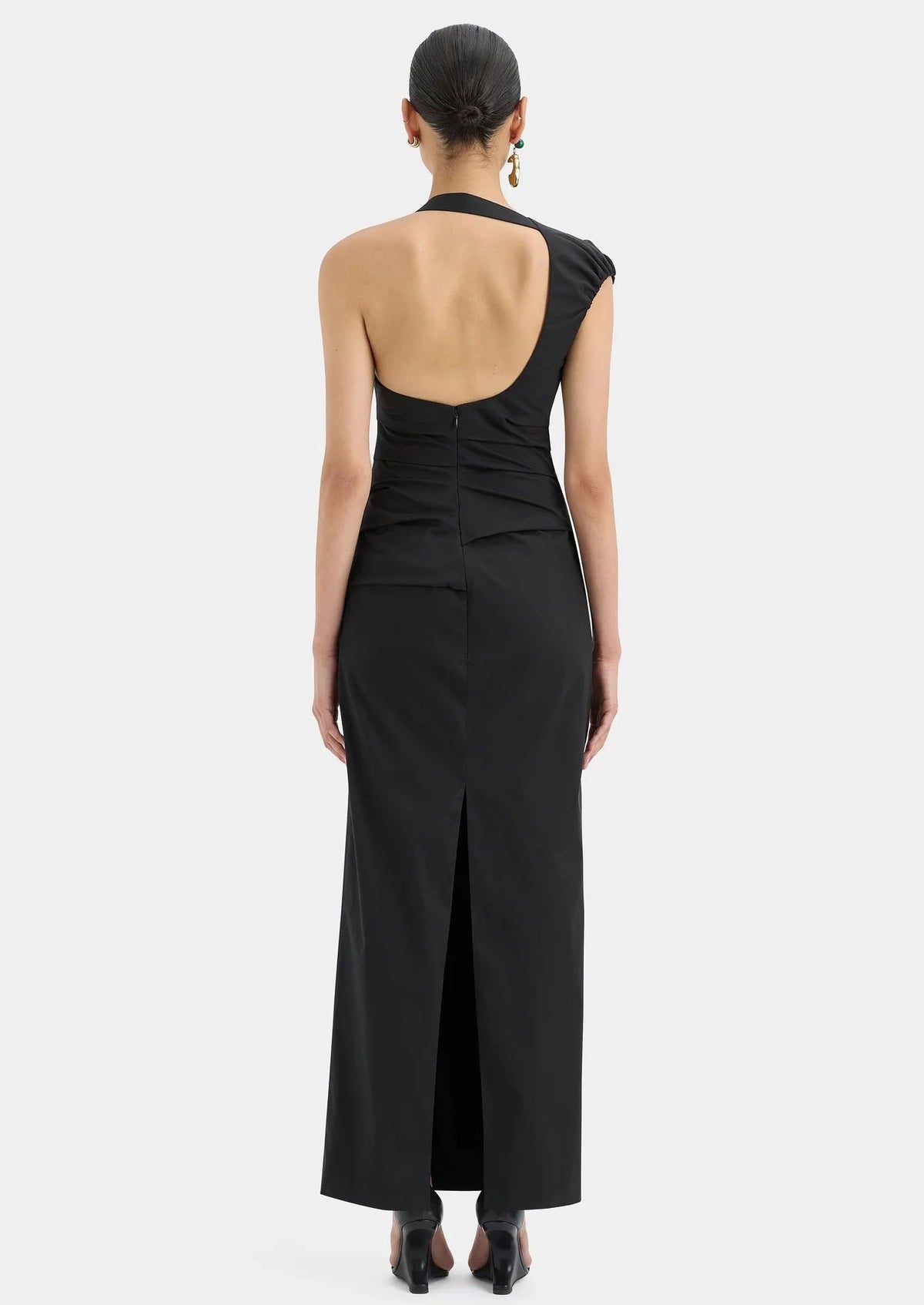Giacomo Gathered Gown Black