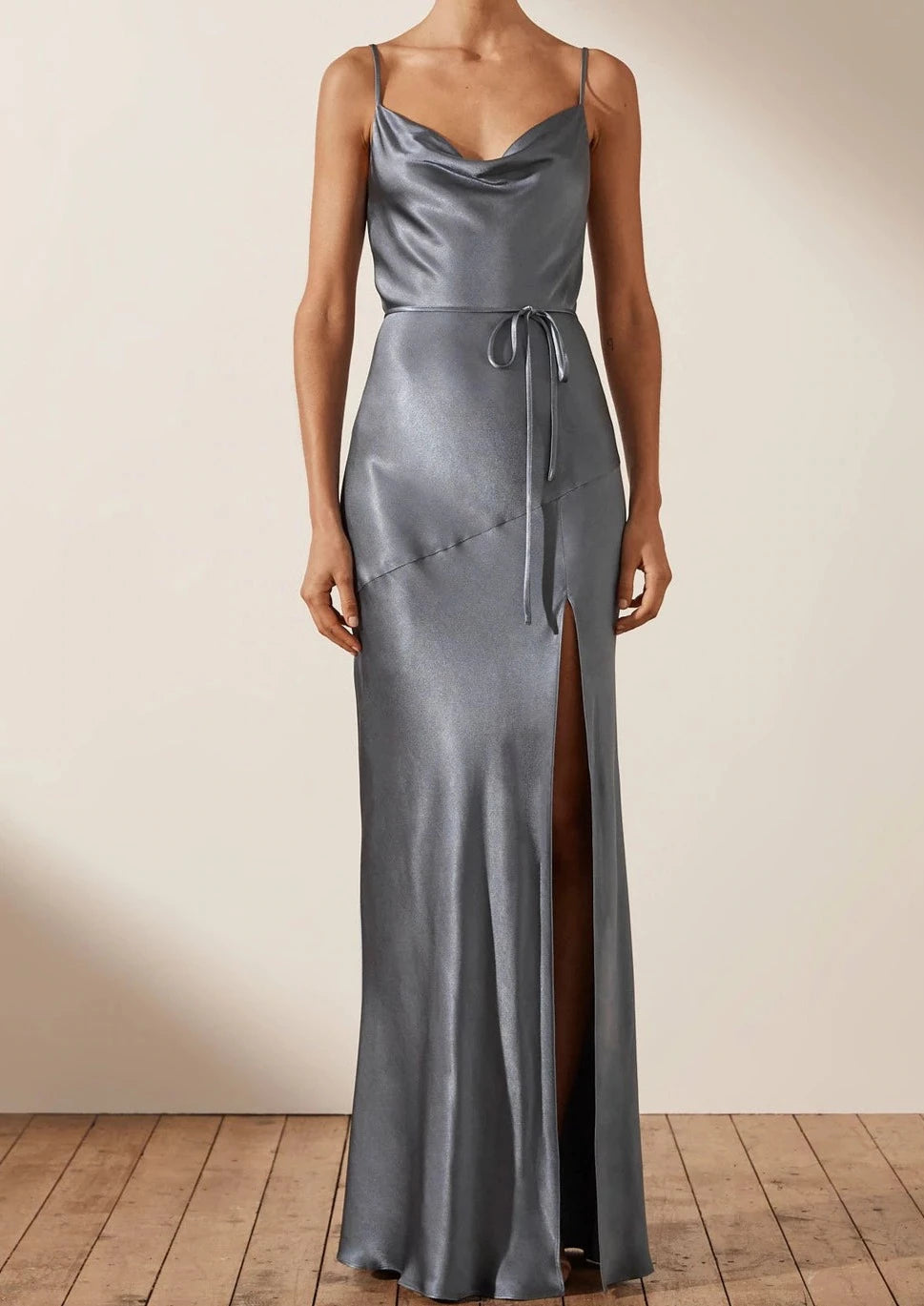 *BUY NOW* La Lune Bias Cowl Maxi Smoke Blue (Size L)