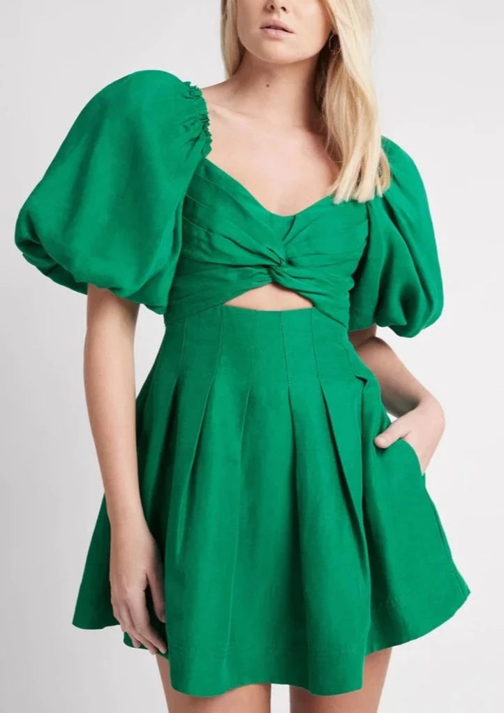 Dusk Knot Puff Sleeve Mini