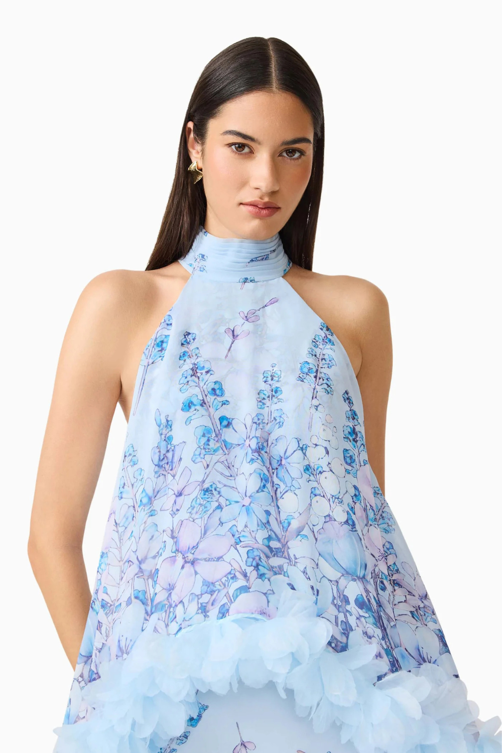 Tulsia  Floral Cape Maxi Dress Blue