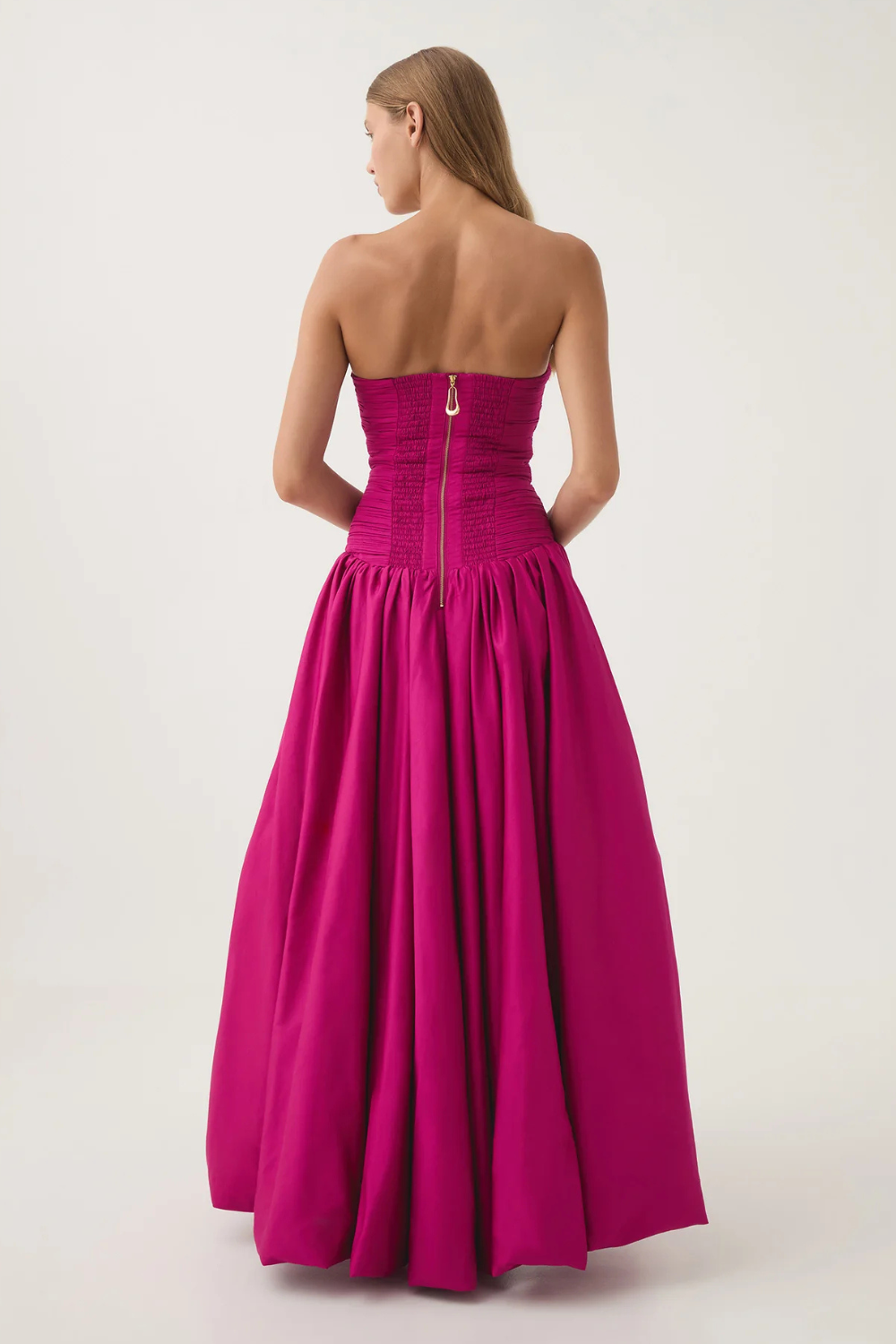 Violette Bubble Hem Magenta Maxi