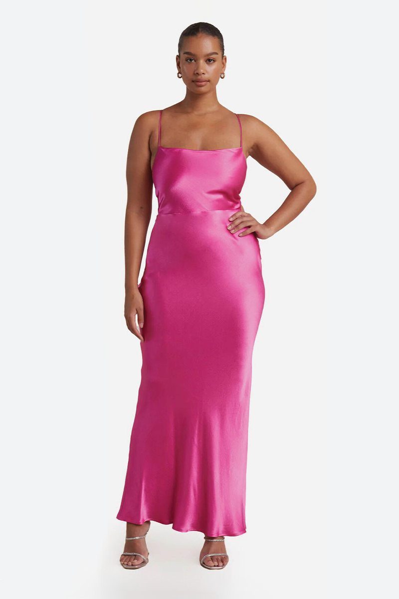 bec and bridge pink midi dress Leora Tuck Maxi Dress - Powder Pink