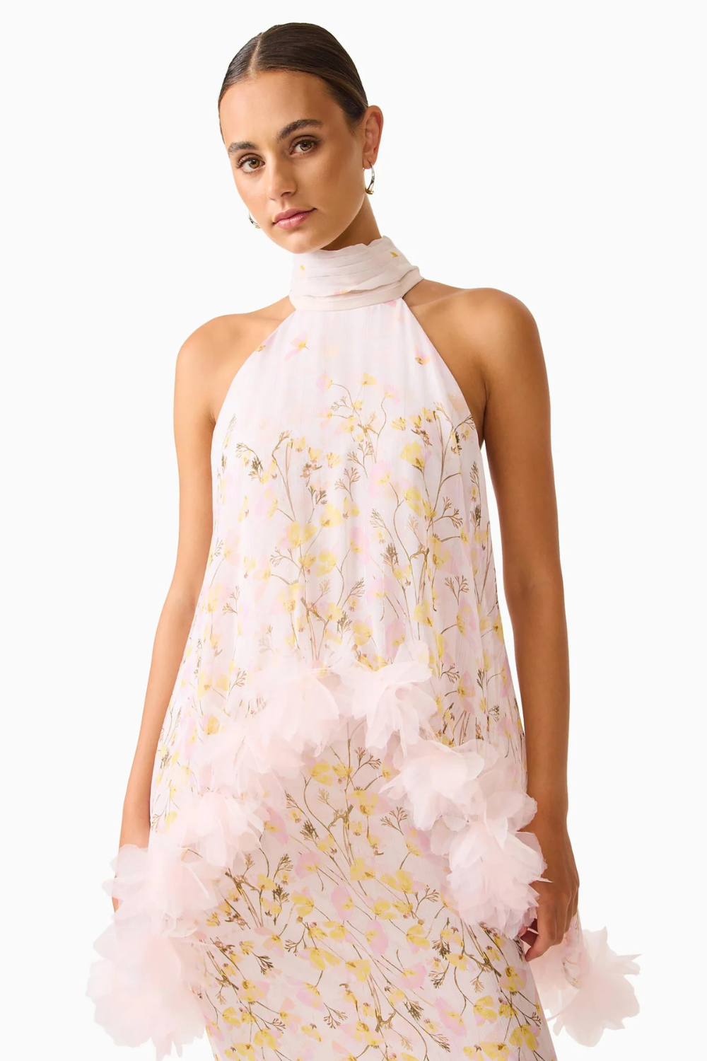 Tulsia  Floral Cape Maxi Dress Pink
