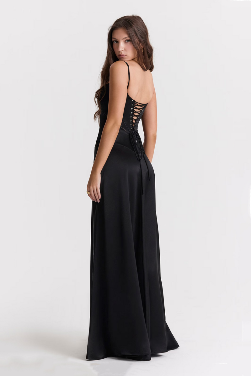 Anabella Lace Up Maxi Black