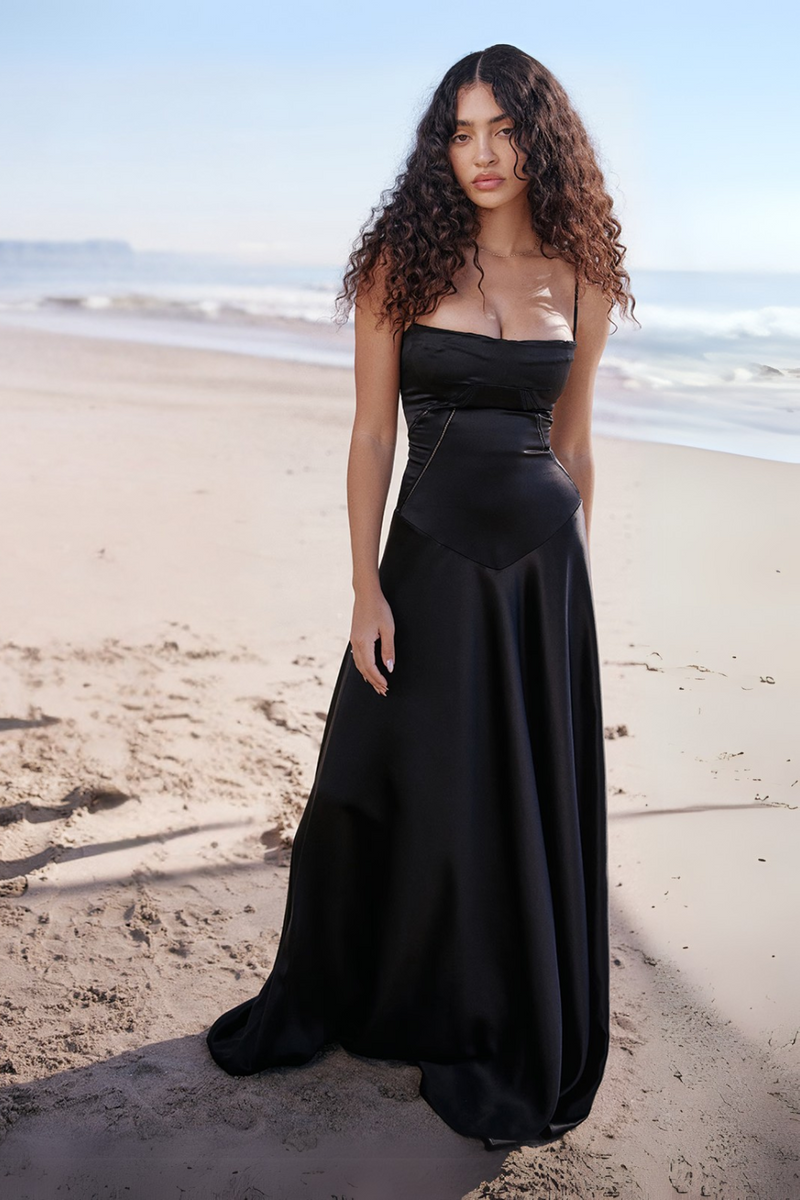 Anabella Lace Up Maxi Black