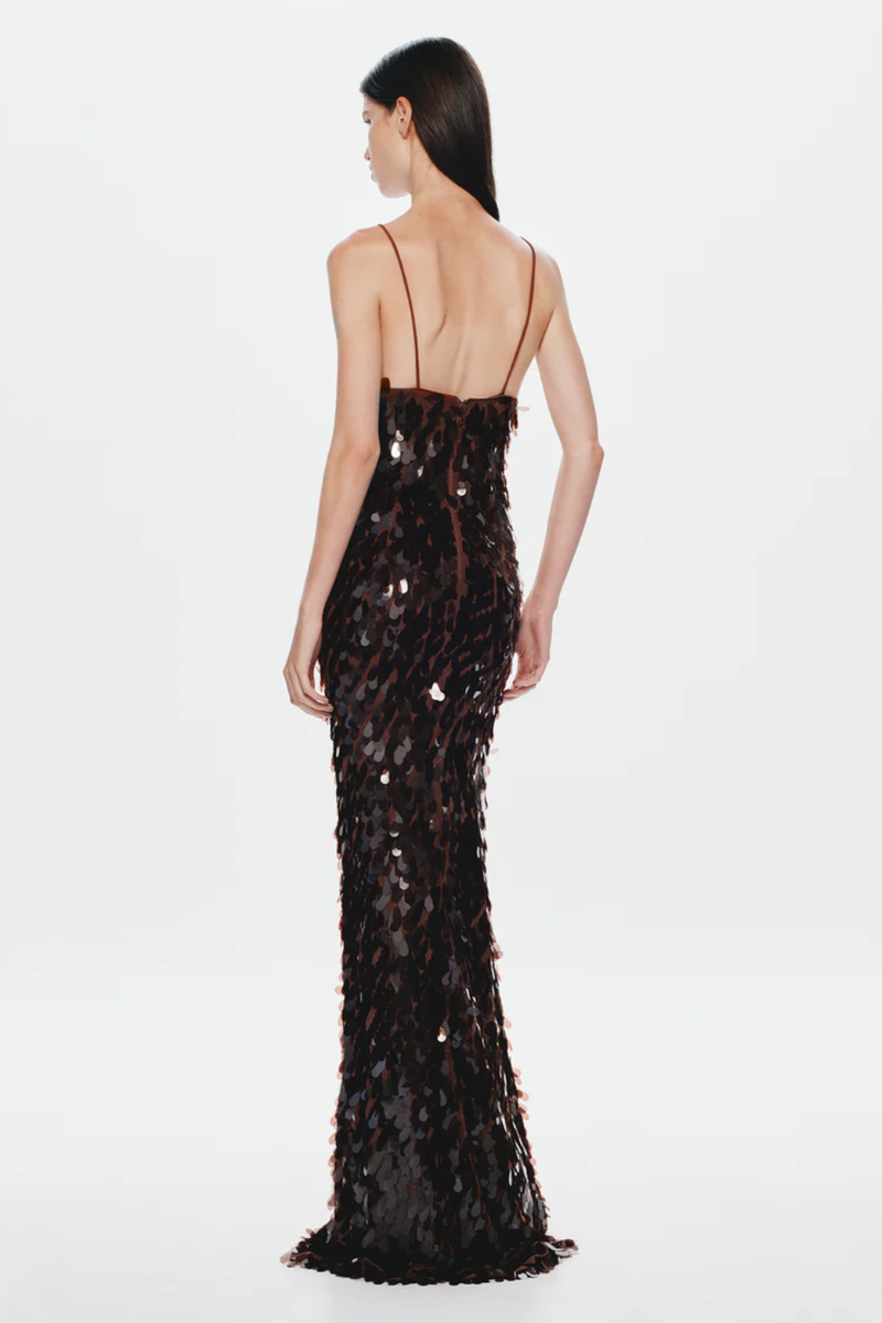 Sapphire Sequin Maxi Brown