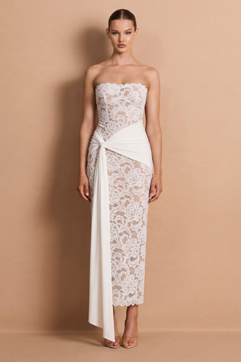 Ever After Strapless Midi White