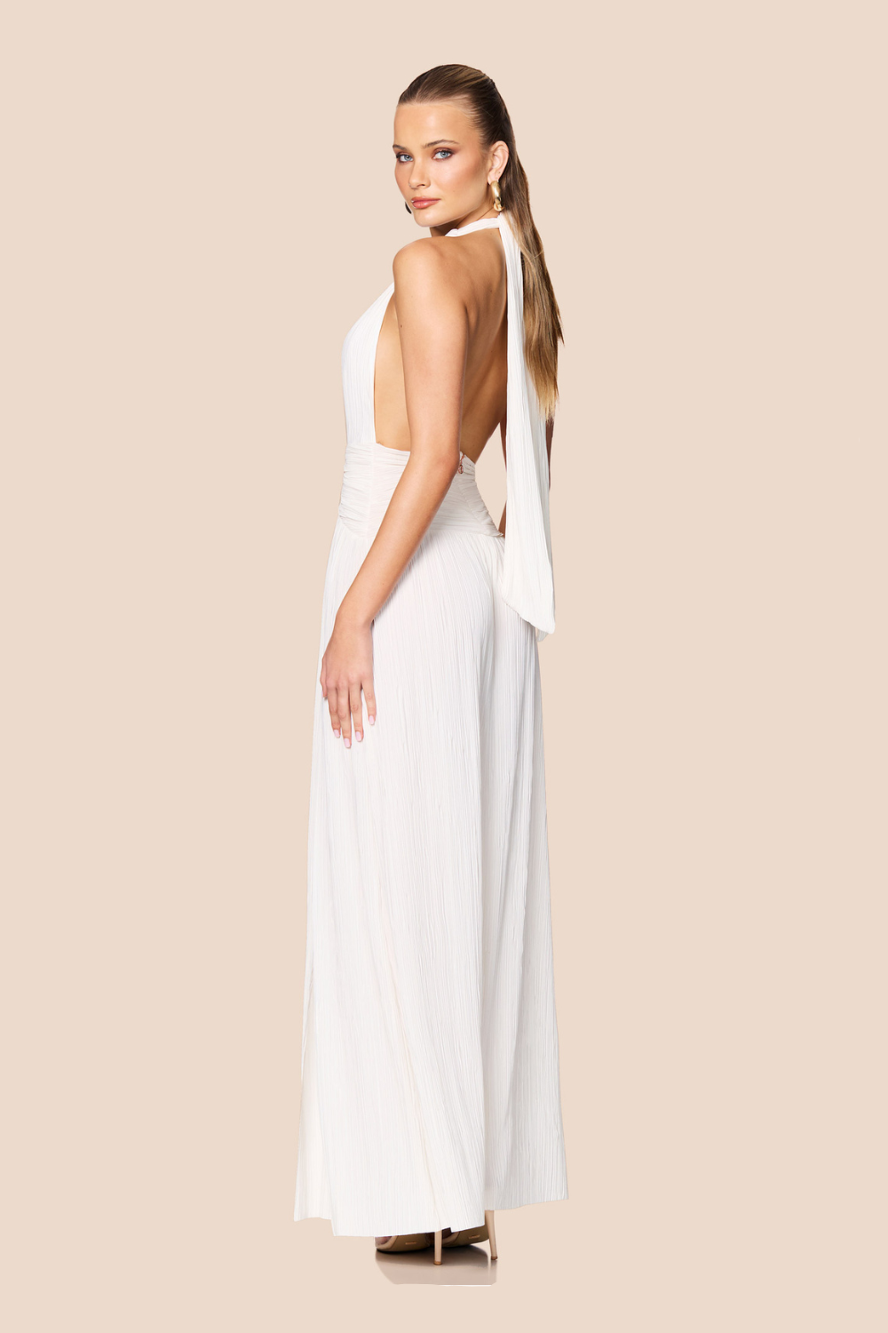 Desiree Halter White Gown