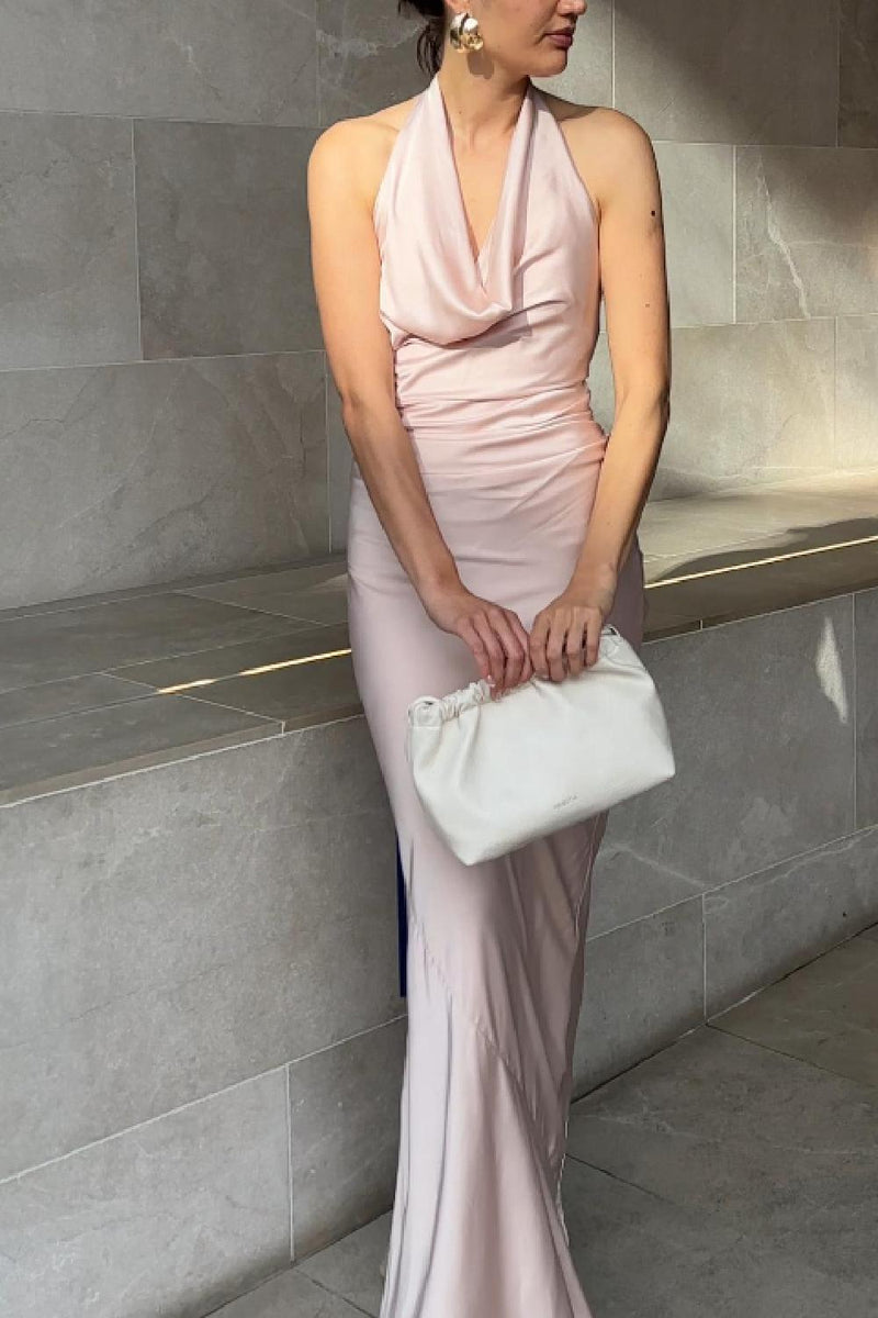 Penelope Cowl Neck Gown Nude